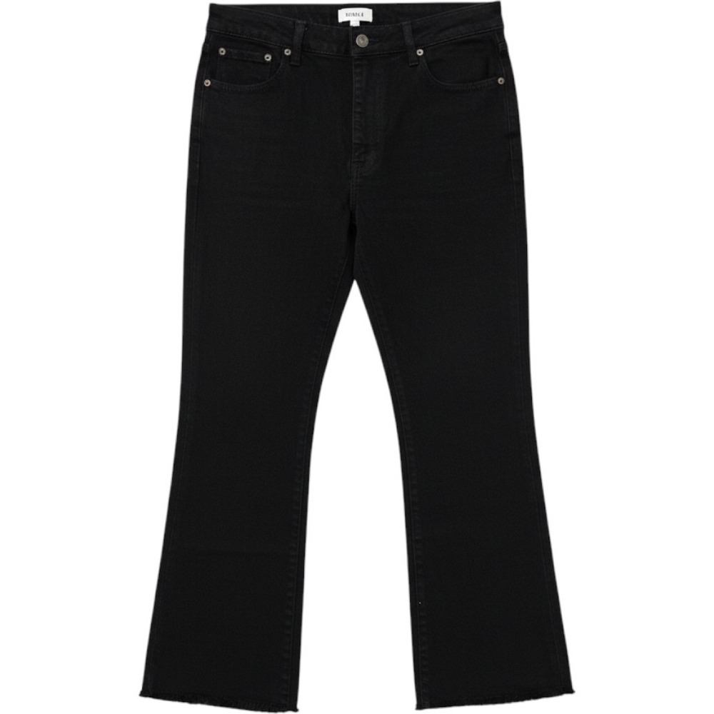 Pistola High Rise Flare Jeans Black Abyss Size 30 Raw Hem Grunge Casual Edgy